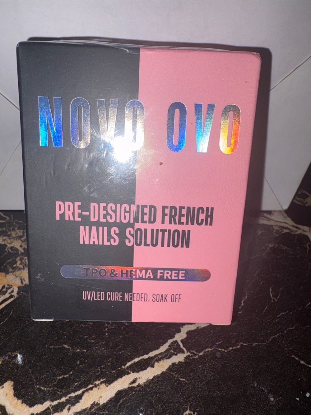 Pink & Black Pre-Designed French Nails Solution brand new and never been opened